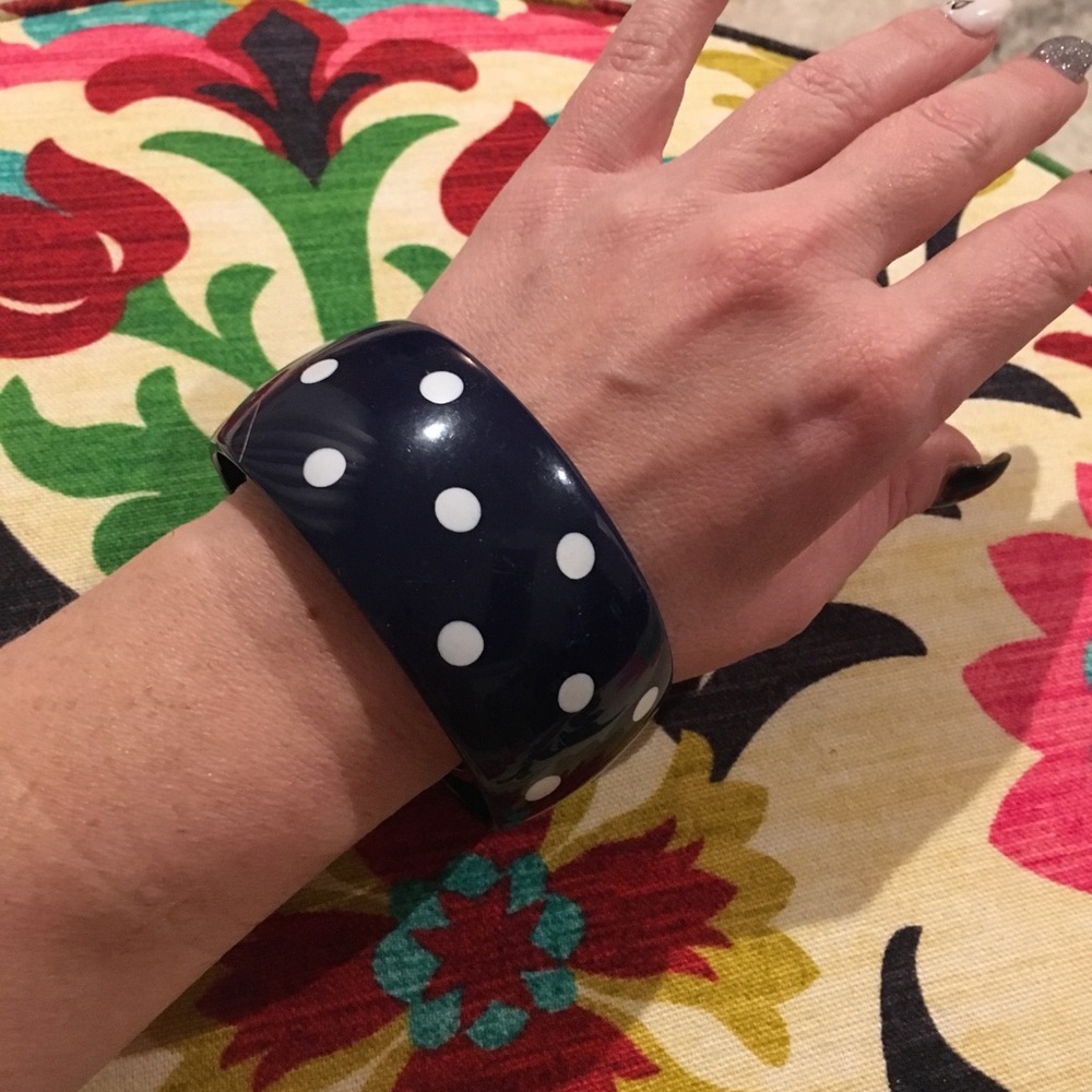 Navy & White Polka Dot Bracelet